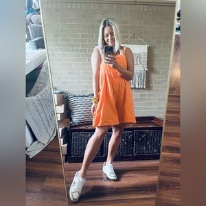 Orange Jumpsuit with Pockets